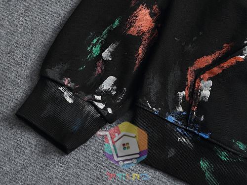 קפוצ'ון Balenciaga עם הדפס כתמי צבע, שמנת, שחור 6