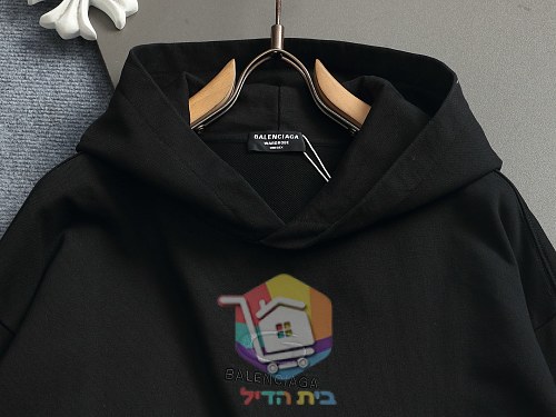 קפוצ'ון Balenciaga עם הדפס כתמי צבע, שמנת, שחור 11