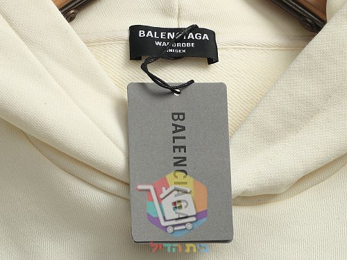 קפוצ'ון Balenciaga עם הדפס כתמי צבע, שמנת, שחור 17