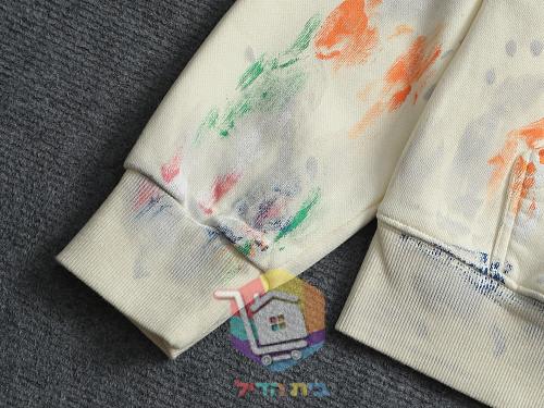 קפוצ'ון Balenciaga עם הדפס כתמי צבע, שמנת, שחור 19