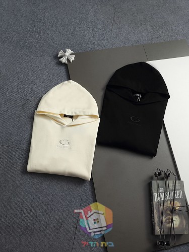 קפוצ'ון Balenciaga עם הדפס כתמי צבע, שמנת, שחור 27