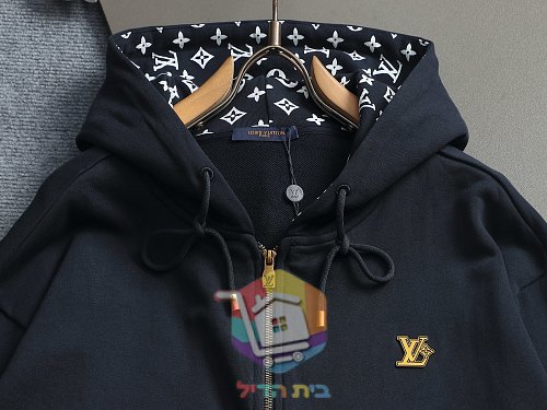 קפוצ'ון רוכסן Louis Vuitton, אפור, כחול כהה 13