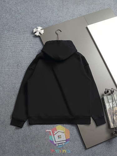 קפוצ'ון Balenciaga עם הדפס לוגו בברקים, לבן, שחור 9