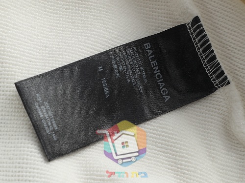 קפוצ'ון Balenciaga עם הדפס לוגו בברקים, לבן, שחור 13