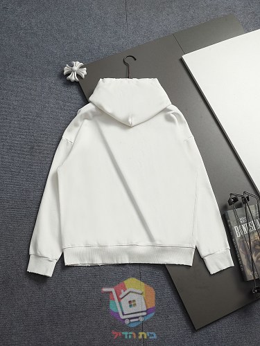קפוצ'ון Balenciaga עם הדפס לוגו בברקים, לבן, שחור 15