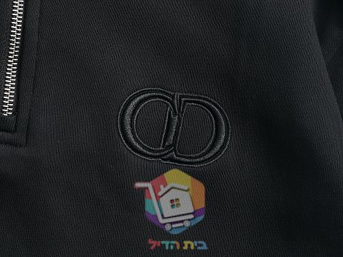 סווטשירט Dior עם רוכסן קצר, לבן, שחור 7