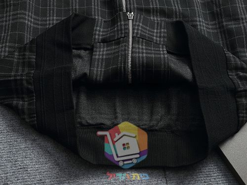 קפוצ'ון רוכסן Burberry במשבצות, בז', שחור 3