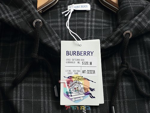 קפוצ'ון רוכסן Burberry במשבצות, בז', שחור 4