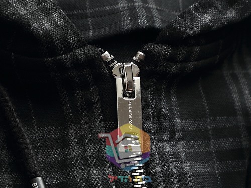 קפוצ'ון רוכסן Burberry במשבצות, בז', שחור 5