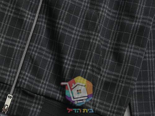 קפוצ'ון רוכסן Burberry במשבצות, בז', שחור 7