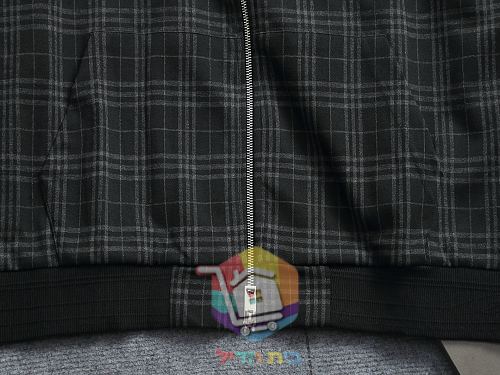קפוצ'ון רוכסן Burberry במשבצות, בז', שחור 8