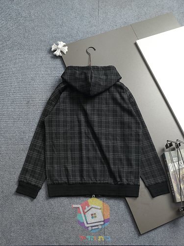קפוצ'ון רוכסן Burberry במשבצות, בז', שחור 9