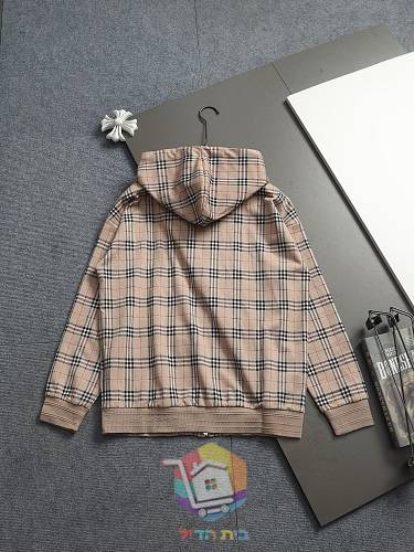 קפוצ'ון רוכסן Burberry במשבצות, בז', שחור 15