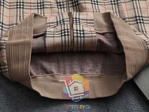 קפוצ'ון רוכסן Burberry במשבצות, בז', שחור 17