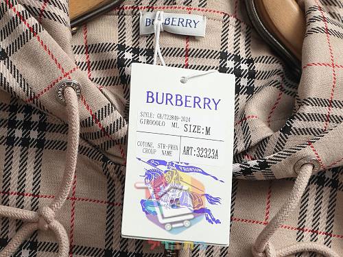 קפוצ'ון רוכסן Burberry במשבצות, בז', שחור 19