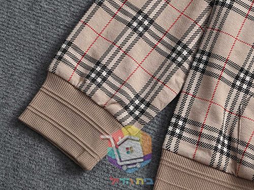 קפוצ'ון רוכסן Burberry במשבצות, בז', שחור 21