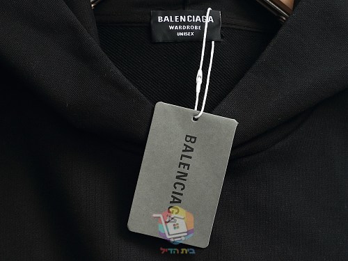 קפוצ'ון Balenciaga עם הדפס לוגו בסגנון מכחול, לבן או שחור, תמונה 8