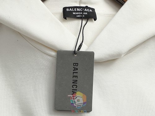 קפוצ'ון Balenciaga עם הדפס לוגו בסגנון מכחול, לבן או שחור, תמונה 19