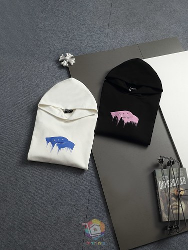 קפוצ'ון Balenciaga עם הדפס לוגו בסגנון מכחול, לבן או שחור, תמונה 27