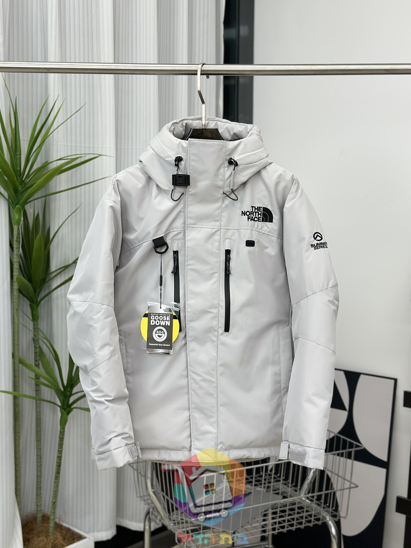 מעיל פוך The North Face Summit Series Himalayan, אפור בהיר, שחור