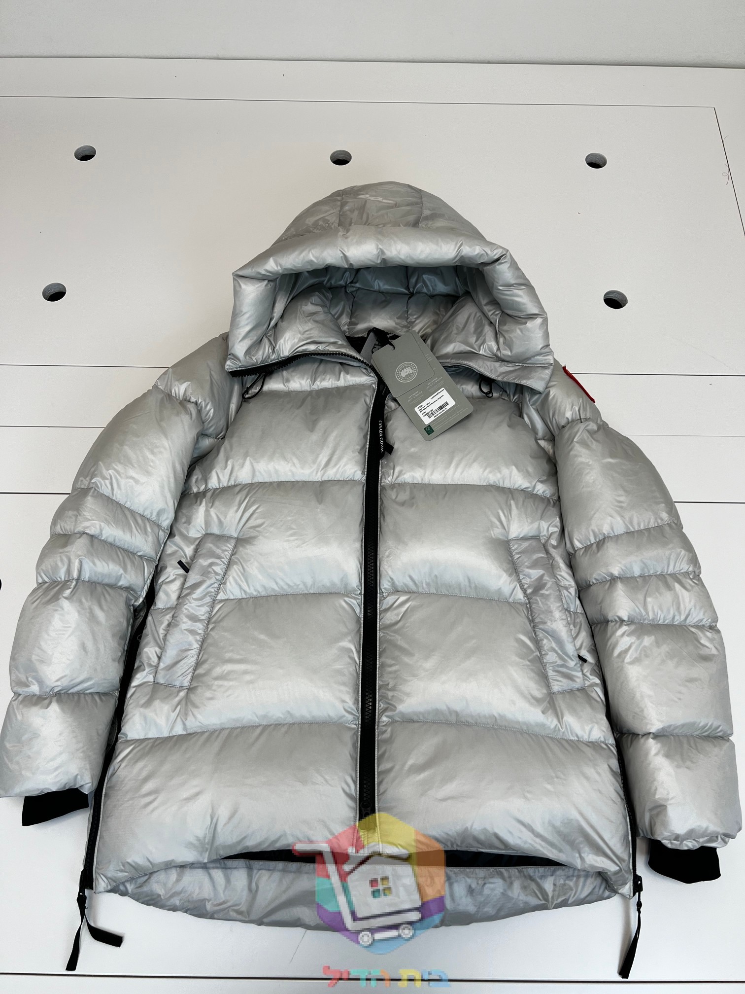 מעיל פוך Canada Goose Crofton Puffer, כסף, שחור