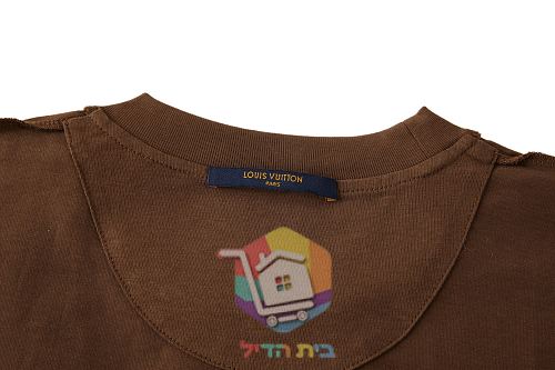 חולצת טי Louis Vuitton עם חתימה תפורה, חום 2