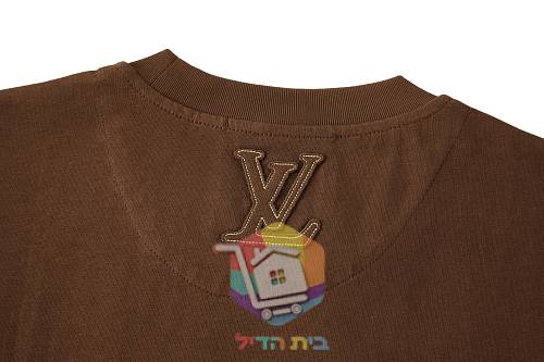חולצת טי Louis Vuitton עם חתימה תפורה, חום 5