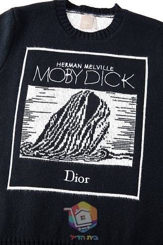 סוודר Dior Book Cover עם כריכת Moby Dick, כחול כהה 6
