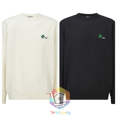 סוודר Dior Clover, שמנת, שחור 25