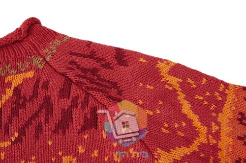 סוודר Louis Vuitton Jacquard Pullover, אדום לבה שיורד לשחור 4