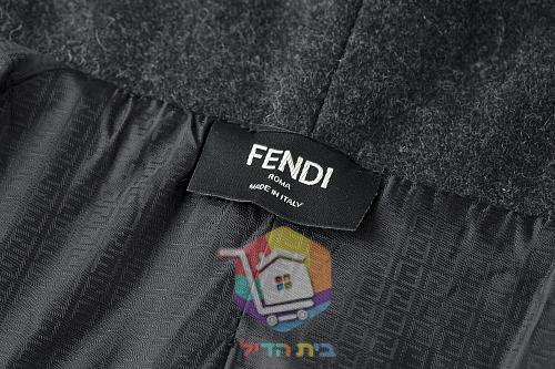 קפוצ'ון רוכסן Fendi מקשמיר, אפור כהה 4