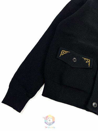 קרדיגן Louis Vuitton Embroidered Signature שחור, תמונה 11