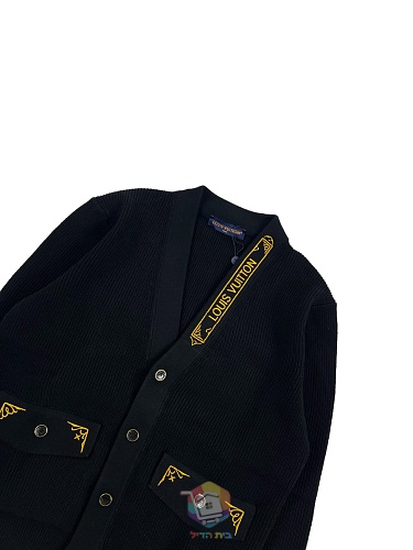 קרדיגן Louis Vuitton Embroidered Signature שחור, תמונה 22