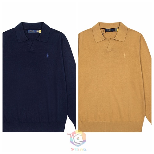 פולו סרוג בשרוול ארוך Polo Ralph Lauren, כחול כהה או קאמל, תמונה 25