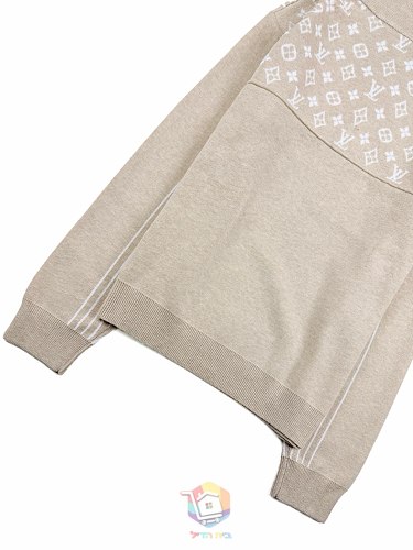 סוודר Louis Vuitton Ribbed Wool Half-Zip Pullover, בז', תמונה 17