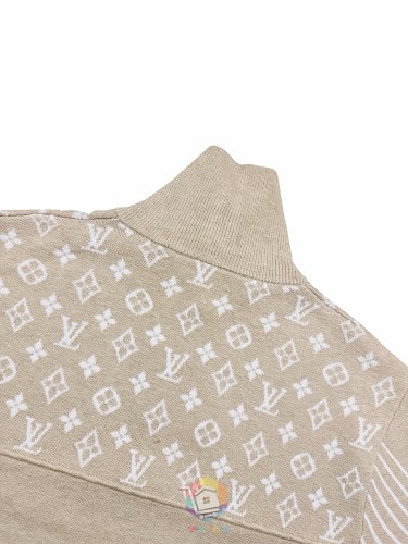 סוודר Louis Vuitton Ribbed Wool Half-Zip Pullover, בז', תמונה 18