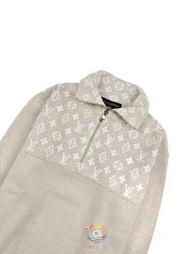 סוודר Louis Vuitton Ribbed Wool Half-Zip Pullover, בז', תמונה 24
