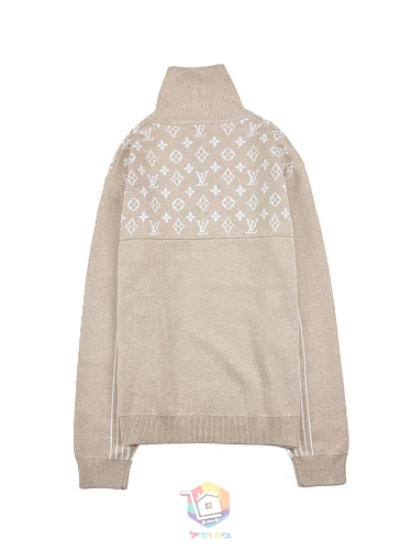 סוודר Louis Vuitton Ribbed Wool Half-Zip Pullover, בז', תמונה 25