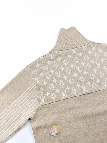 סוודר Louis Vuitton Ribbed Wool Half-Zip Pullover, בז', תמונה 26