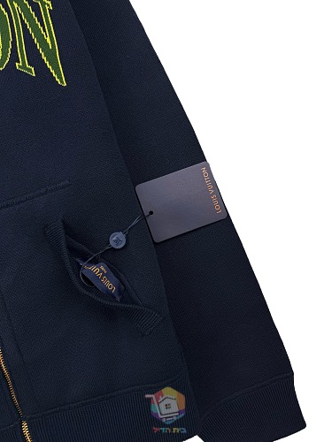 קפוצ'ון דו-צדדי Louis Vuitton Monogram Double Face Reversible Hoodie, כחול כהה וירוק, תמונה 7