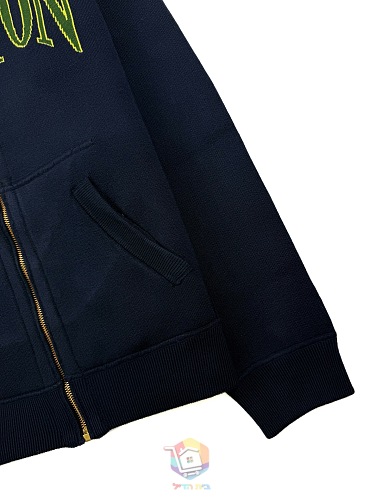 קפוצ'ון דו-צדדי Louis Vuitton Monogram Double Face Reversible Hoodie, כחול כהה וירוק, תמונה 8
