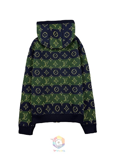 קפוצ'ון דו-צדדי Louis Vuitton Monogram Double Face Reversible Hoodie, כחול כהה וירוק, תמונה 11