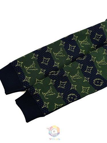 קפוצ'ון דו-צדדי Louis Vuitton Monogram Double Face Reversible Hoodie, כחול כהה וירוק, תמונה 13