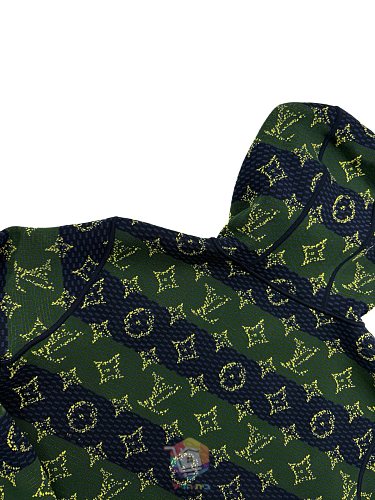 קפוצ'ון דו-צדדי Louis Vuitton Monogram Double Face Reversible Hoodie, כחול כהה וירוק, תמונה 15