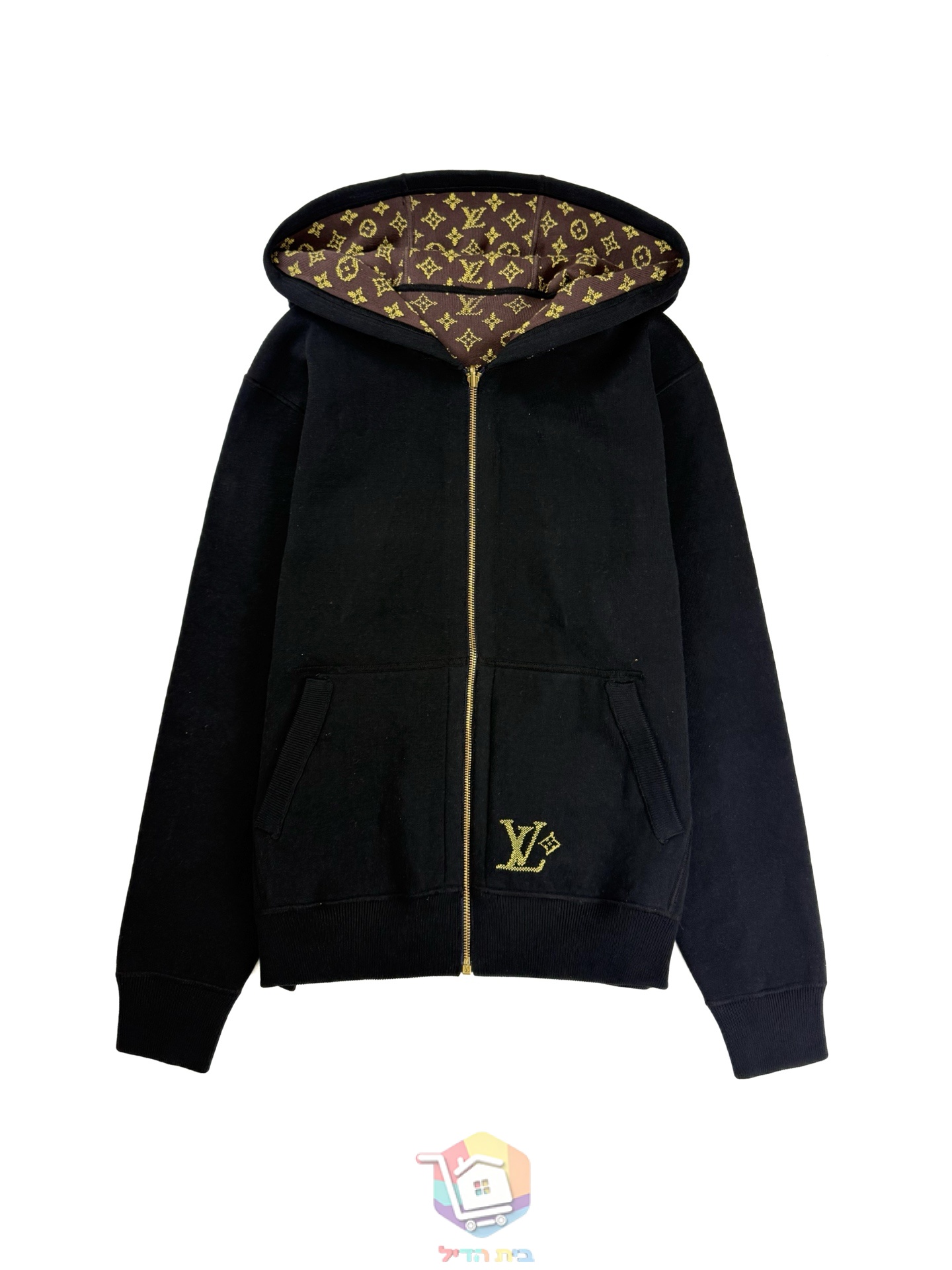 Louis Vuitton Monogram Reversible Double Face Kapuzenblouson, Schwarz