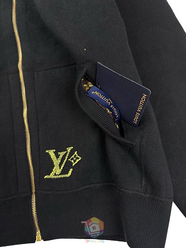ז'קט Louis Vuitton Monogram Reversible Double Face עם קפוצ'ון, שחור, תמונה 2