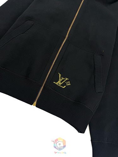 ז'קט Louis Vuitton Monogram Reversible Double Face עם קפוצ'ון, שחור, תמונה 15