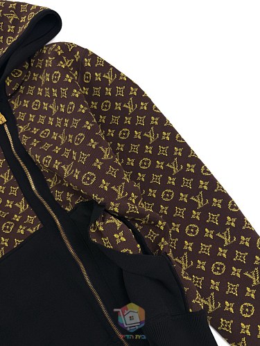 ז'קט Louis Vuitton Monogram Reversible Double Face עם קפוצ'ון, שחור, תמונה 18