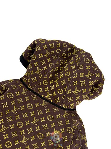 ז'קט Louis Vuitton Monogram Reversible Double Face עם קפוצ'ון, שחור, תמונה 20