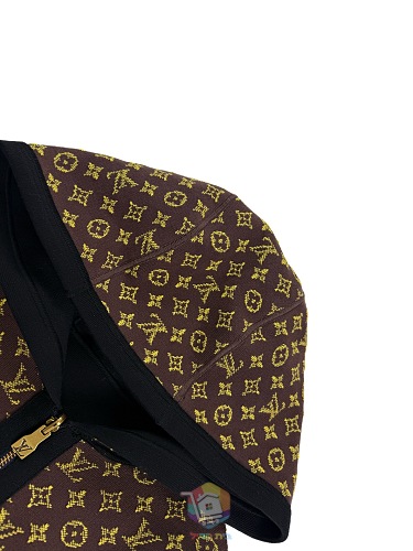 ז'קט Louis Vuitton Monogram Reversible Double Face עם קפוצ'ון, שחור, תמונה 24